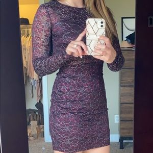 Long sleeve dark purple dress